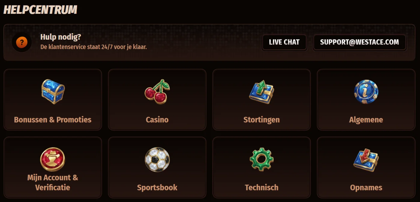 WestAce Casino Klantenservice